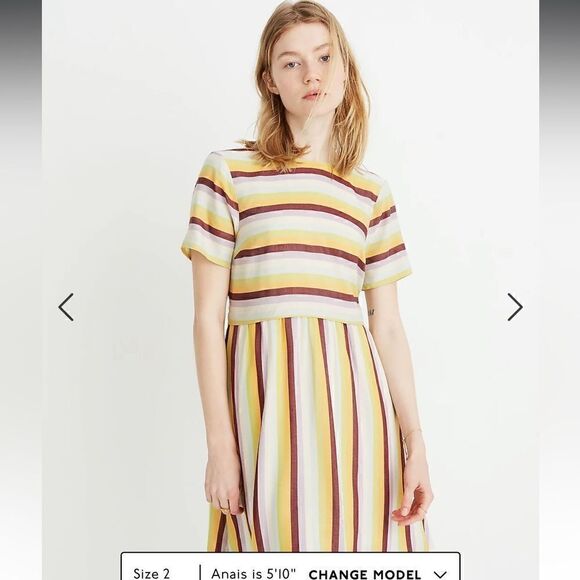 NWT Madewell Striped Scoop-Back Dress - Picture 2 of 16